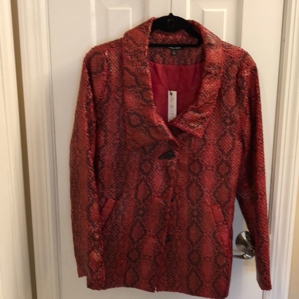 Faux snake red blazer